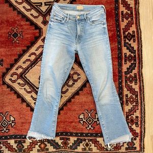 Mother Denim The Insider High Waist Step Frayed Hem Crop Size: 26